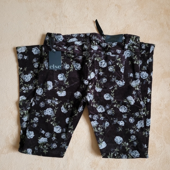 ELSE VERY DARK BROWN FLORAL JEANS SIZE 29 - Picture 7 of 10